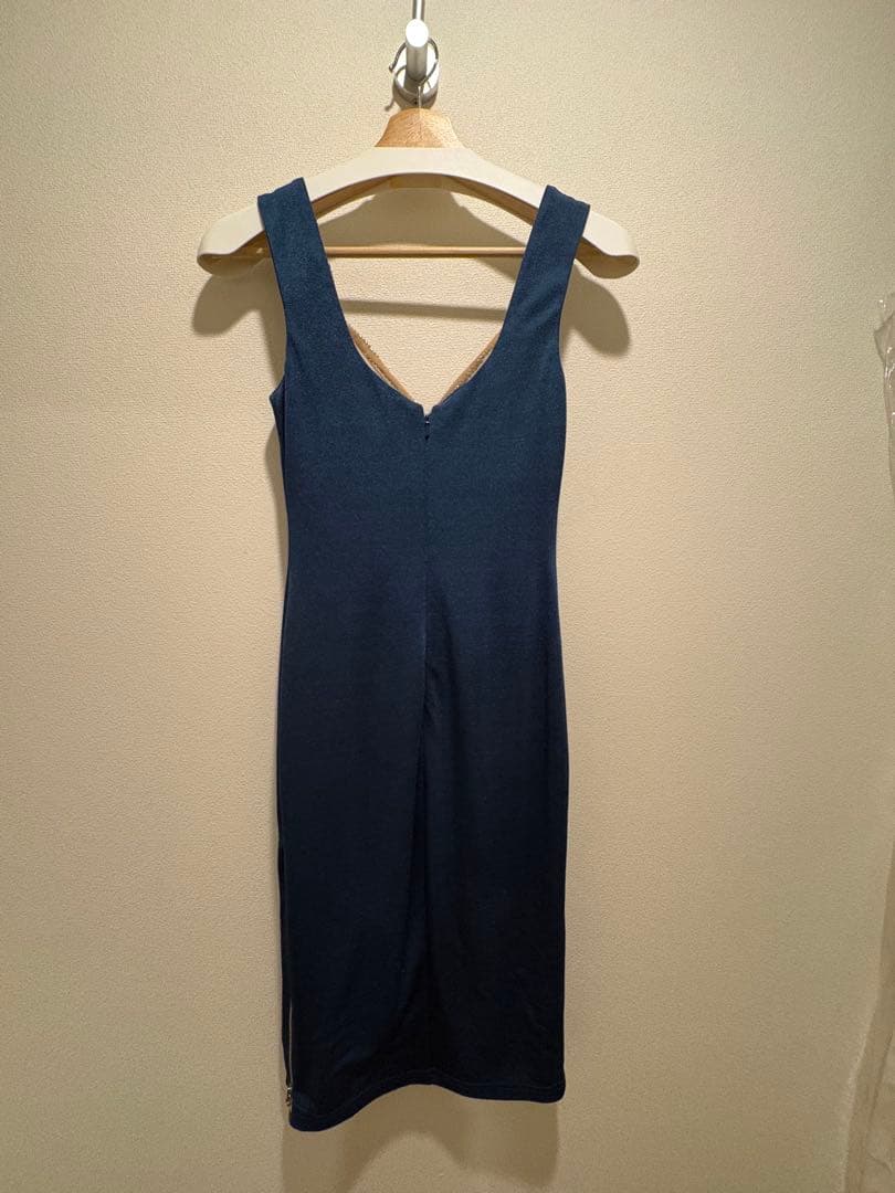 Veautt/ヴュート ビジューサイドファスナーミディアムドレス XSサイズ