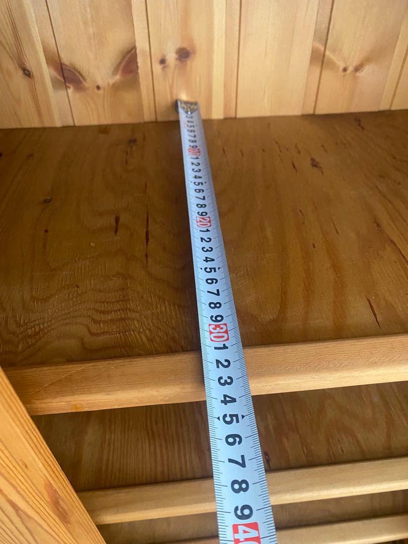 1点もの　ナチュラルウッドキャビネット ハート型カットアウト