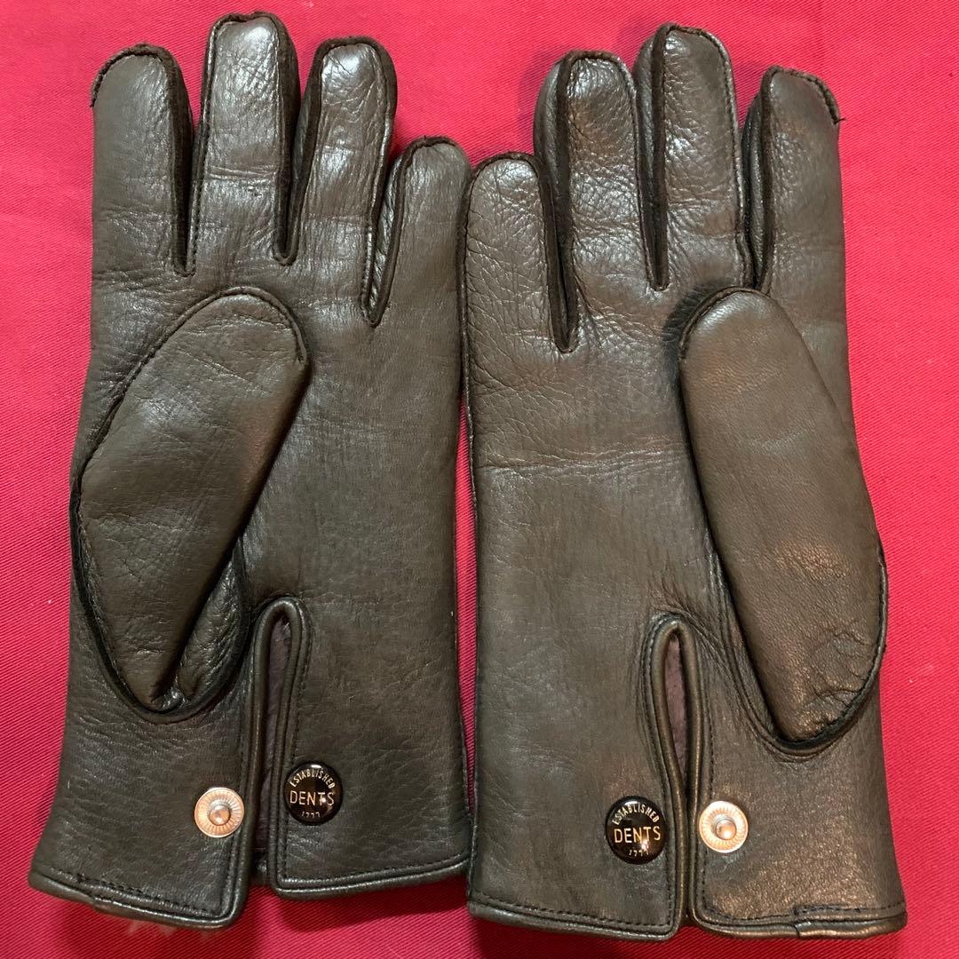 DENTS ダークブラウン レザー手袋　レア