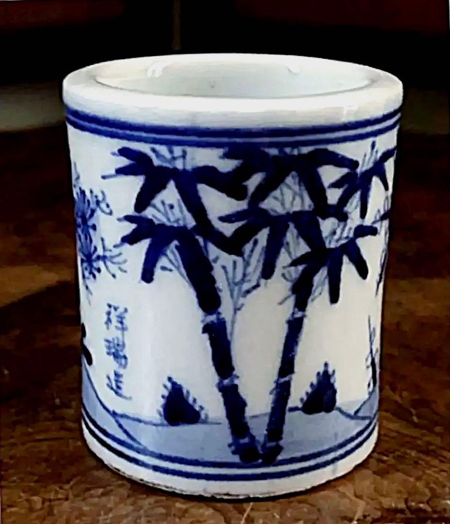 茶器 煎茶 道具 染付 蓋置 共箱 時代