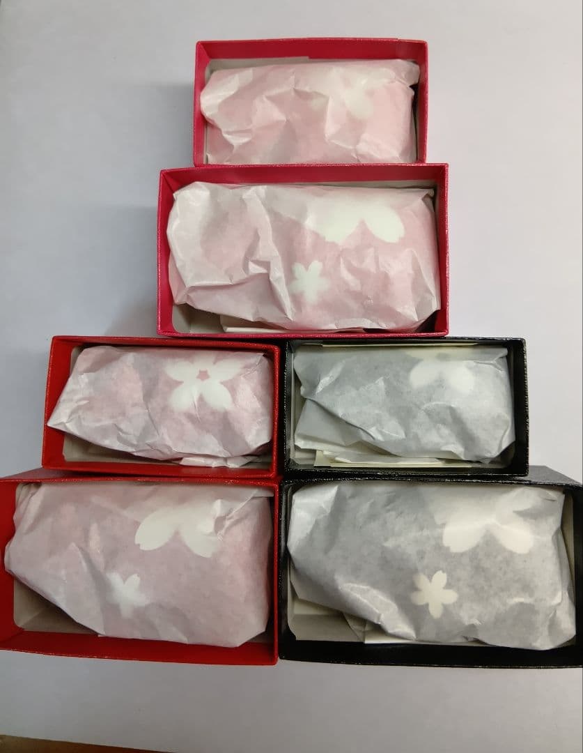 新品　野沢民芸　赤ベコ　ハンサムブロッサム　6点セット　赤、黒、ピンク