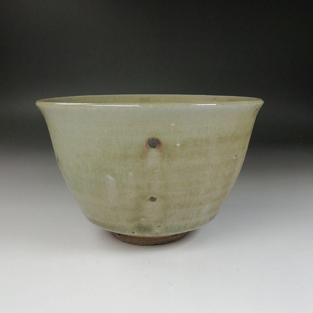 Ｔ３１９　茶碗　『灰釉　茶碗』『福海窯　水野鉐一 作』　共箱　抹茶碗　茶道具