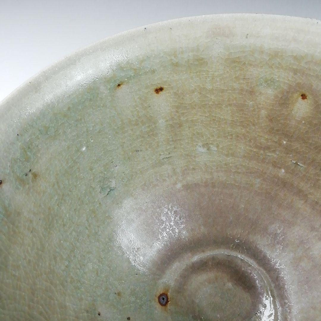 Ｔ３１９　茶碗　『灰釉　茶碗』『福海窯　水野鉐一 作』　共箱　抹茶碗　茶道具