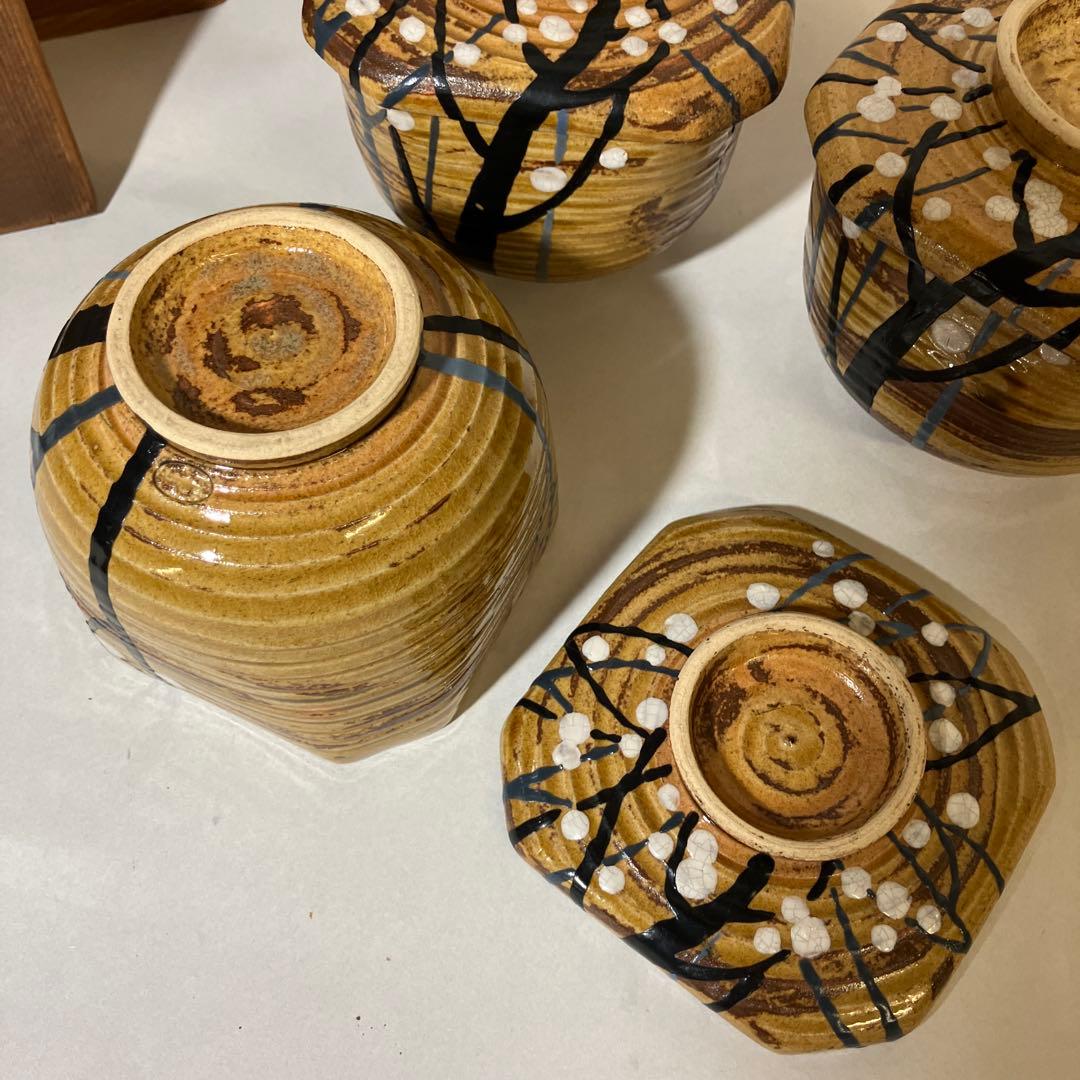 骨董蒸物盌（むしものわん）３客　京焼の名工「初代　宮永東山」作か？