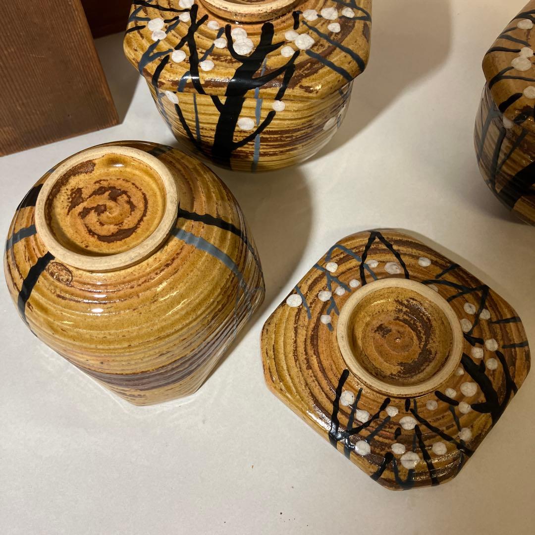 骨董蒸物盌（むしものわん）３客　京焼の名工「初代　宮永東山」作か？