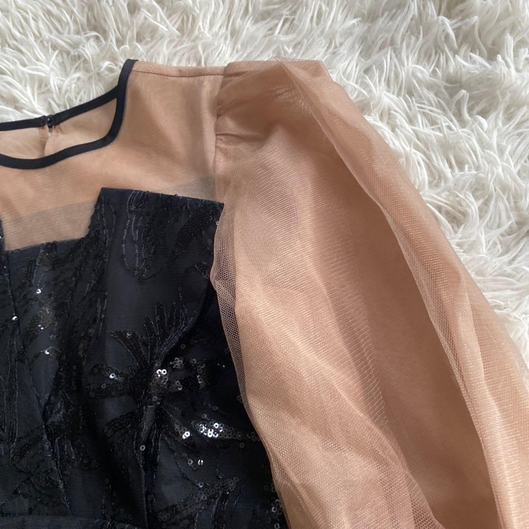 豆侍(土日も発送します)Leja レジャ　シアーパフスリーブペプラムス