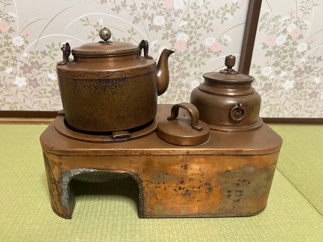 伝統的な銅製茶道具セット 希少品