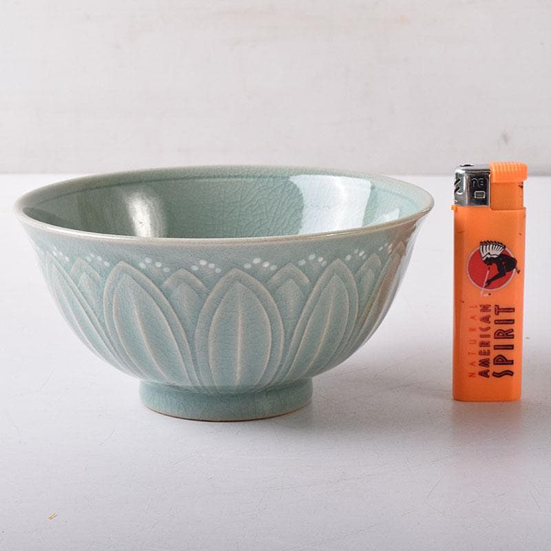 銀杏の木 　柳海剛（柳根瀅）作　高麗青磁　茶碗　共箱　V　R8500