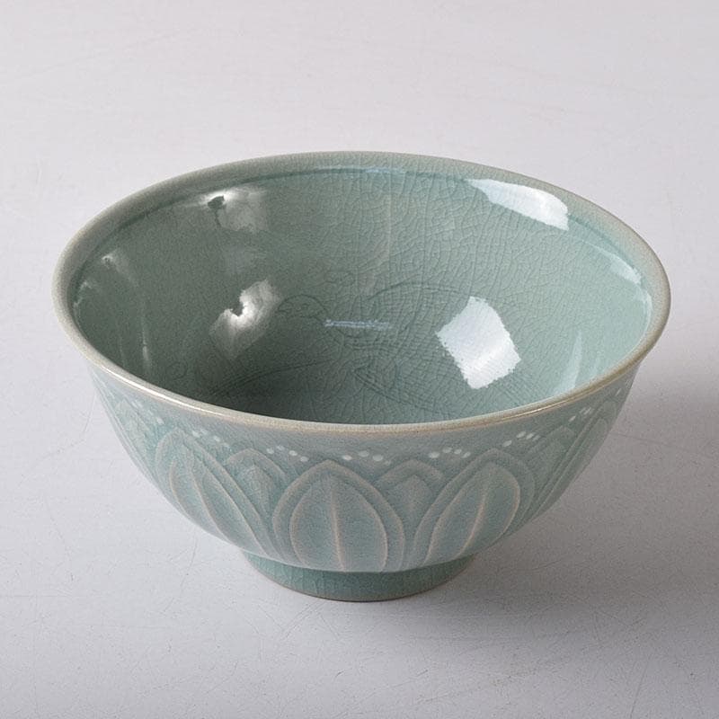 銀杏の木 　柳海剛（柳根瀅）作　高麗青磁　茶碗　共箱　V　R8500