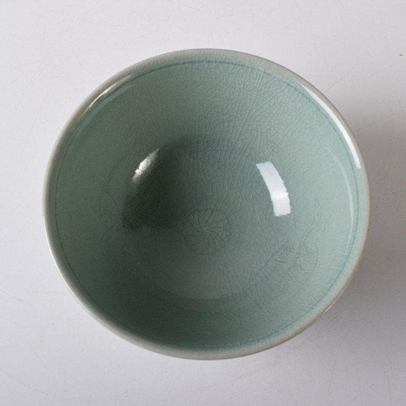 銀杏の木 　柳海剛（柳根瀅）作　高麗青磁　茶碗　共箱　V　R8500