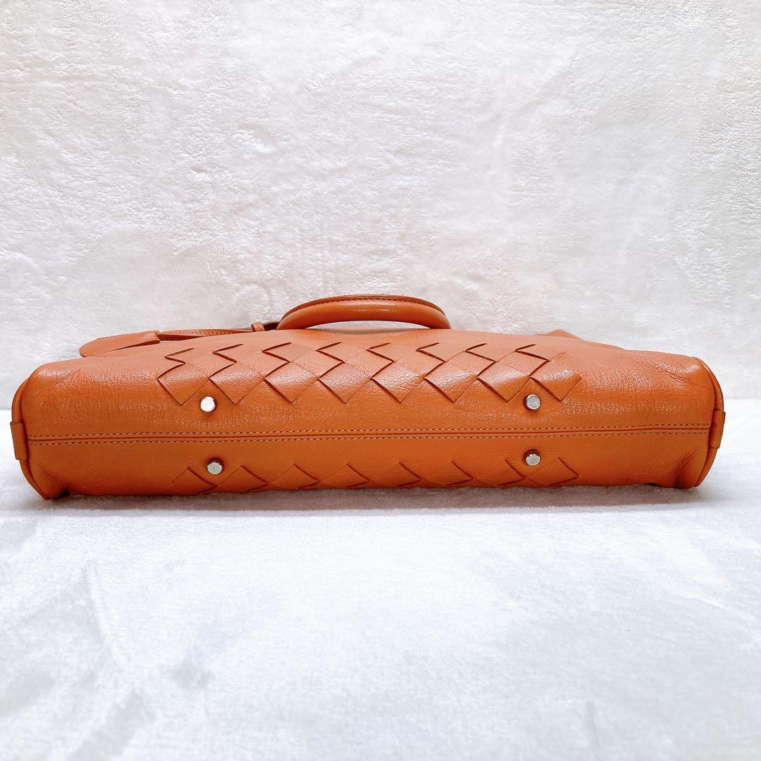 ✨美品✨アニアリ ブリーフケース ハンドバッグ ビジネス 編み込み レザー 金具