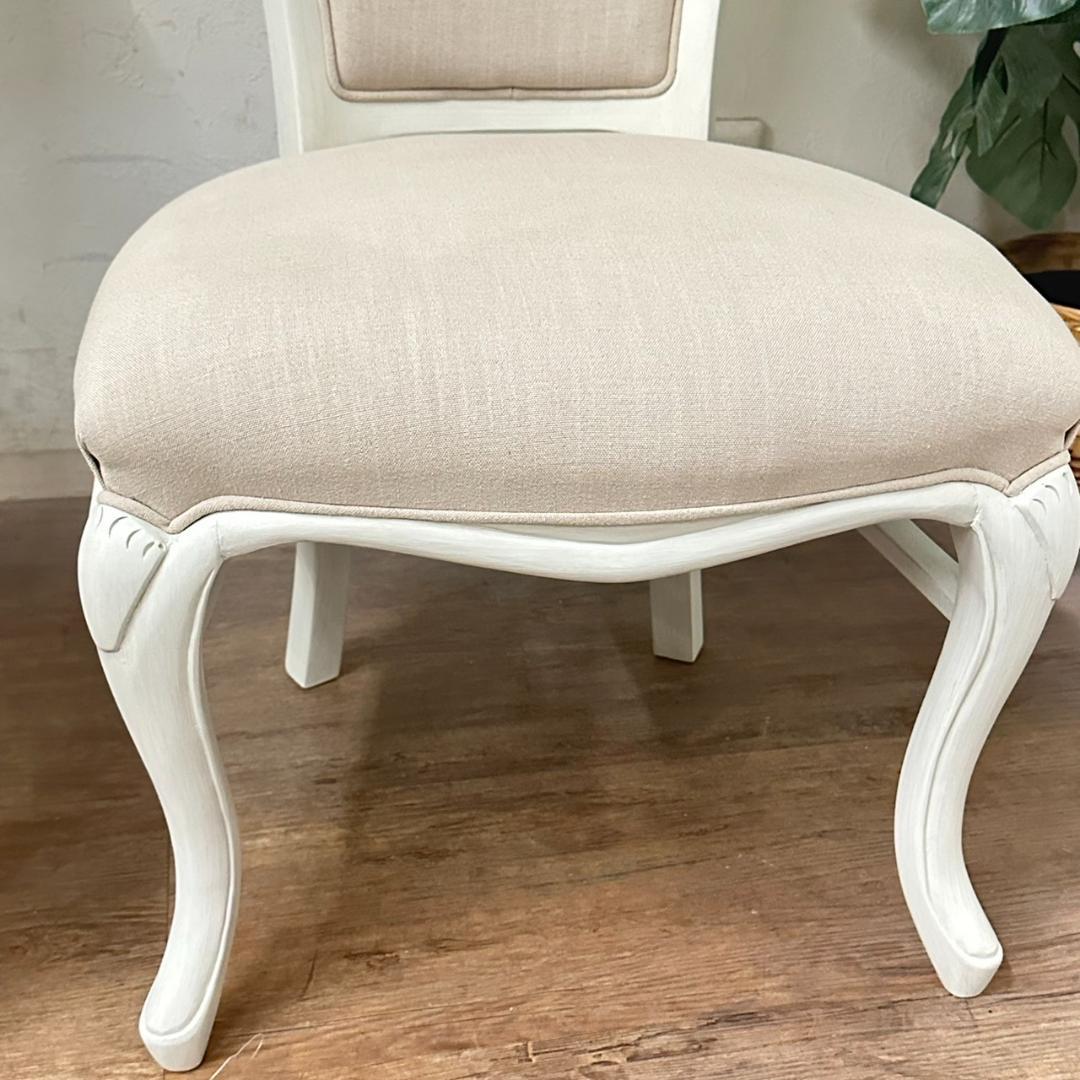 ハンプトンシリーズ　アンティーク風 ロココ調チェア　シングルチェア