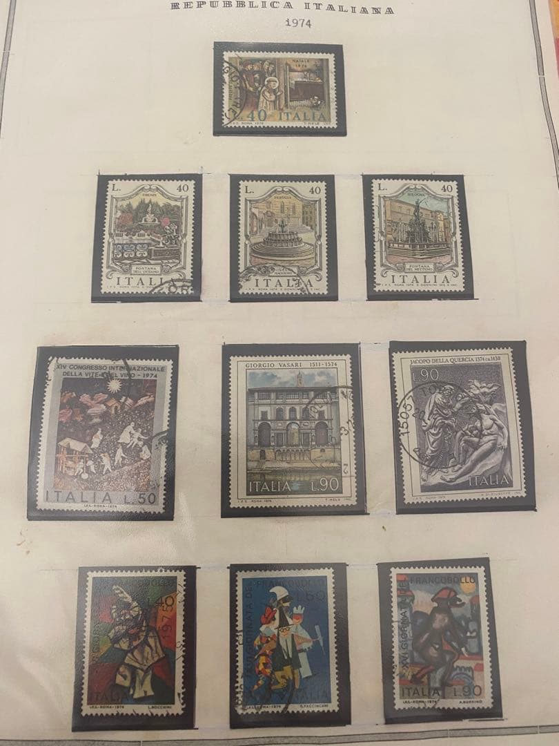 (N37) 切手コレクション イタリアの切手110枚