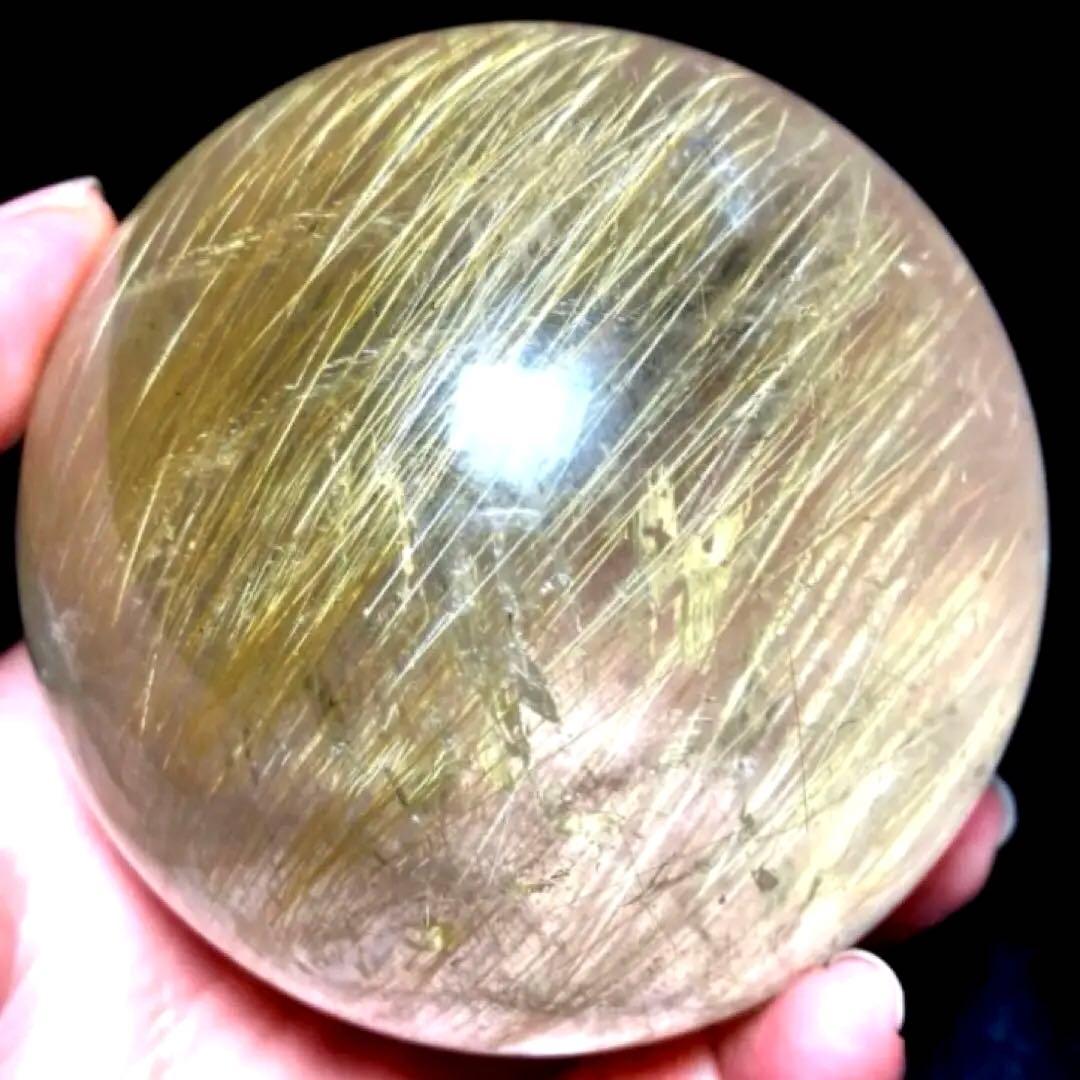 超特大　78mm ゴールドルチルクォーツ　金針水晶　パワーストーン