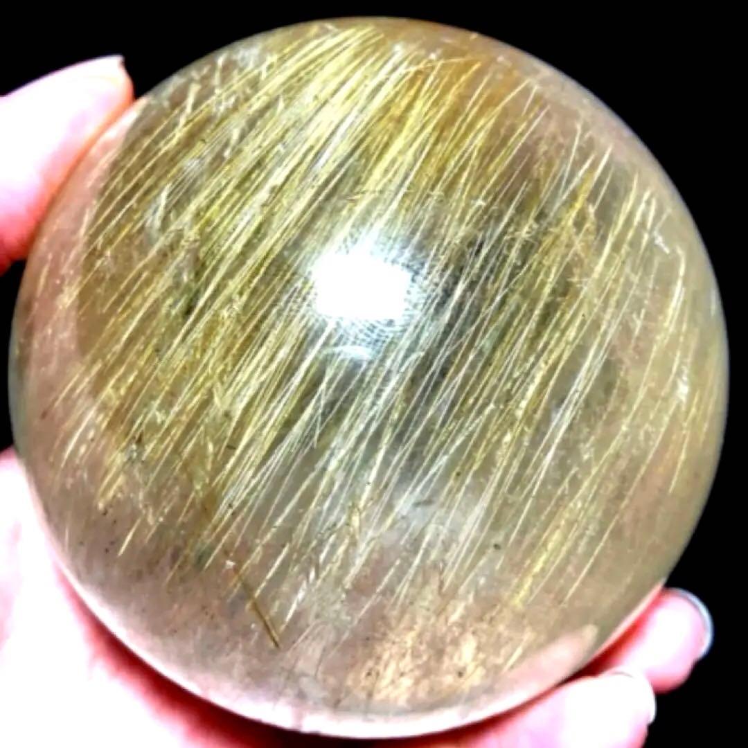 超特大　78mm ゴールドルチルクォーツ　金針水晶　パワーストーン