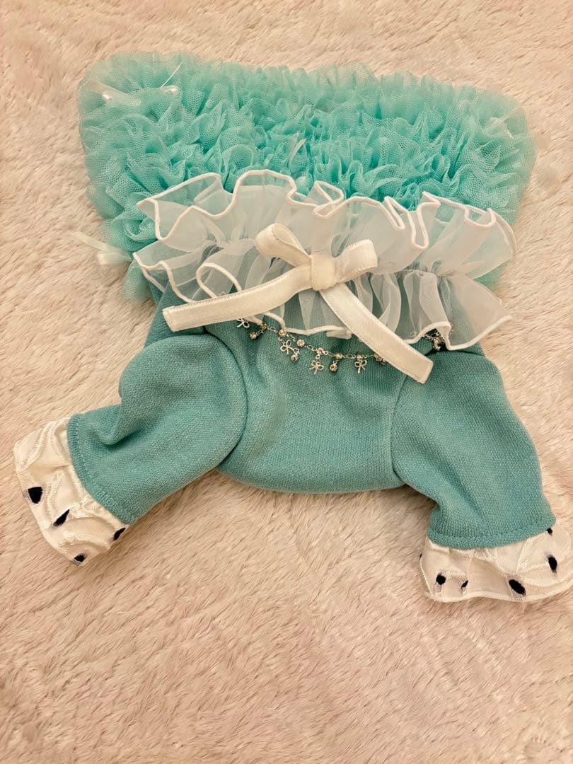 別注Marvelマルベル　犬ワンピース　ティファニーブルー犬服godpiva