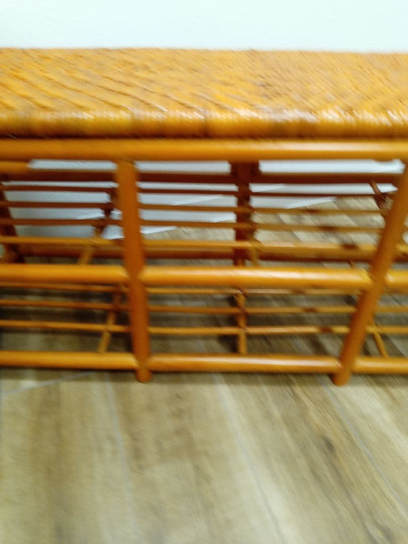 ラタンベンチ　収納箱　下駄箱