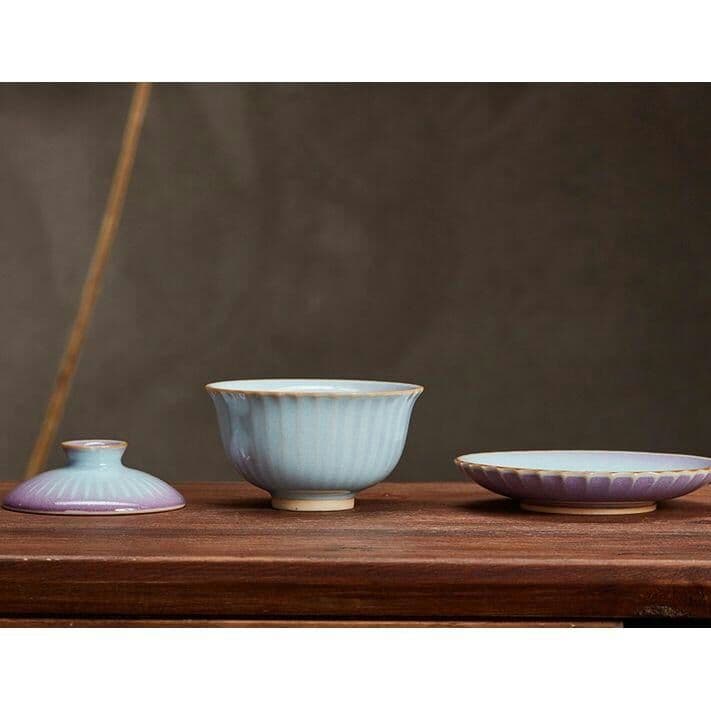 鈞窯鈞磁蓋碗単一陶磁器敬茶椀b