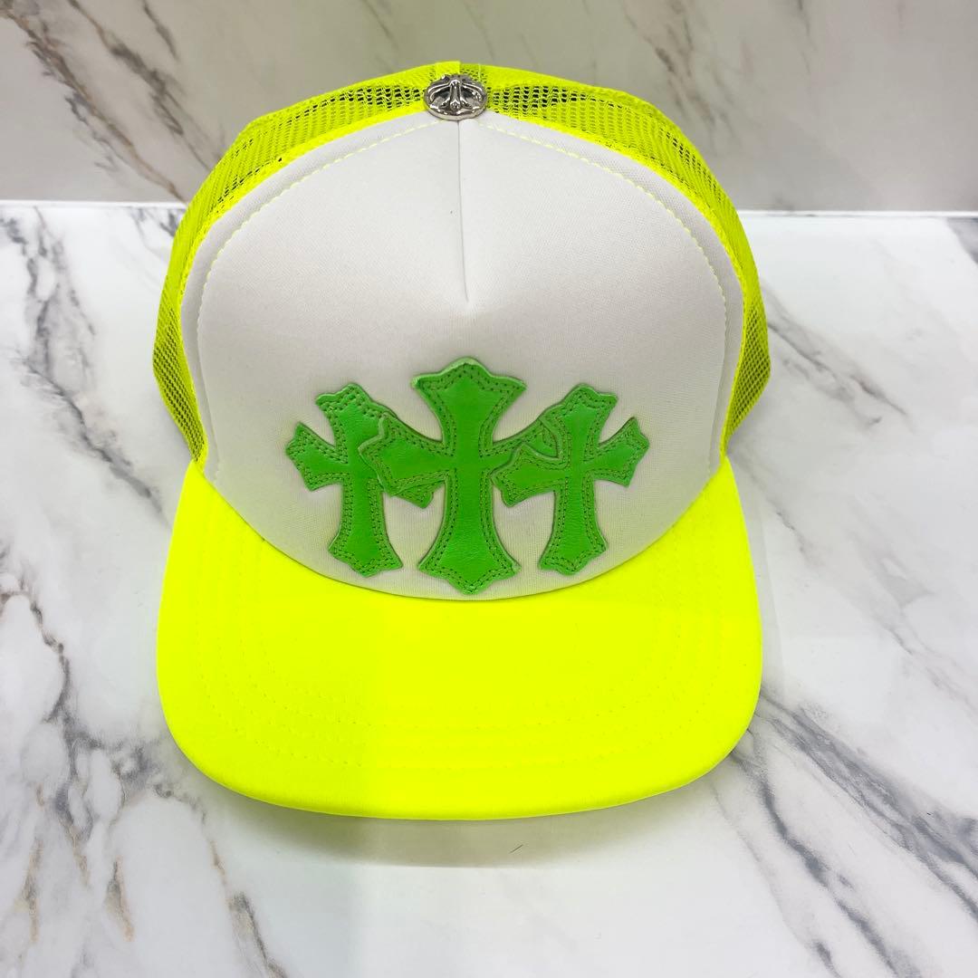 【年末セール】31日まで クロムハーツ クロスパッチ トラッカーキャップ 黄色