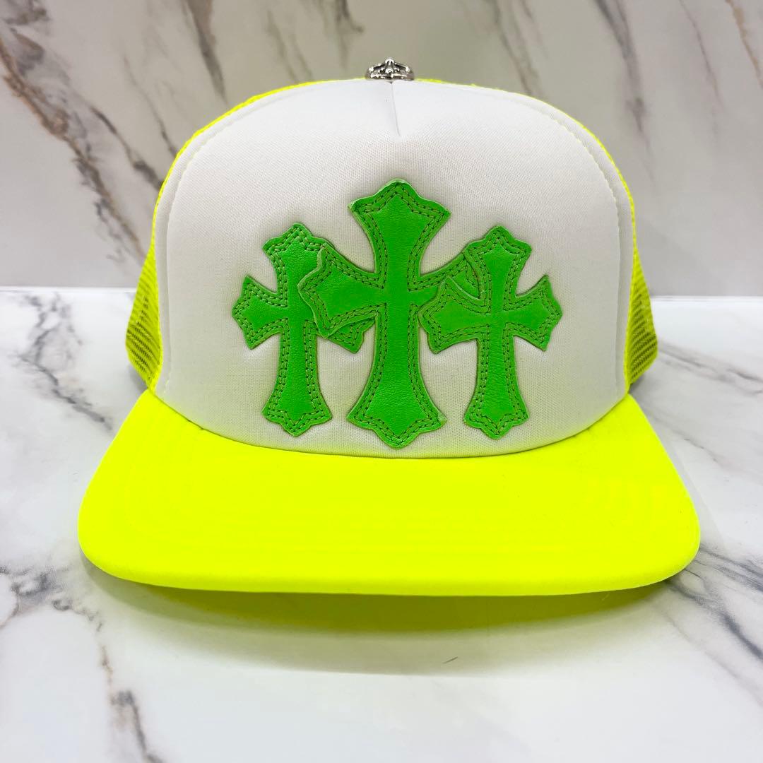 【年末セール】31日まで クロムハーツ クロスパッチ トラッカーキャップ 黄色