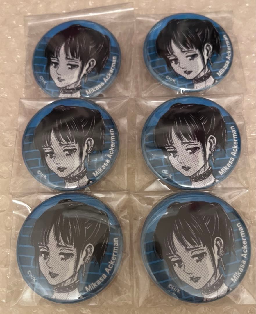 進撃の巨人 ミカサ ヘキサライド 缶バッジ スクールカースト 6点