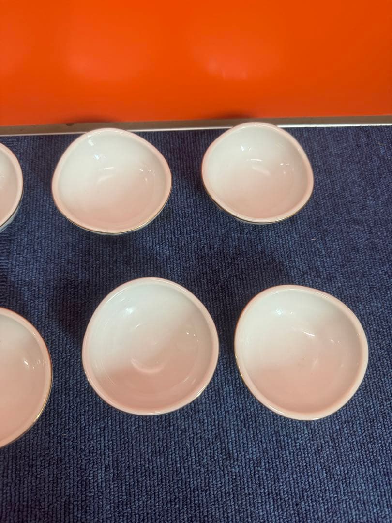 1700 深川製磁　花柄小鉢　8客　8cm 金彩