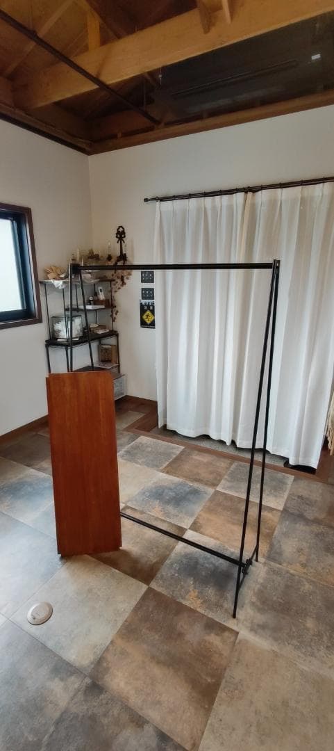 ハンガーラック アイアン アンティーク 棚板付 店舗什器 スチール シェルフ