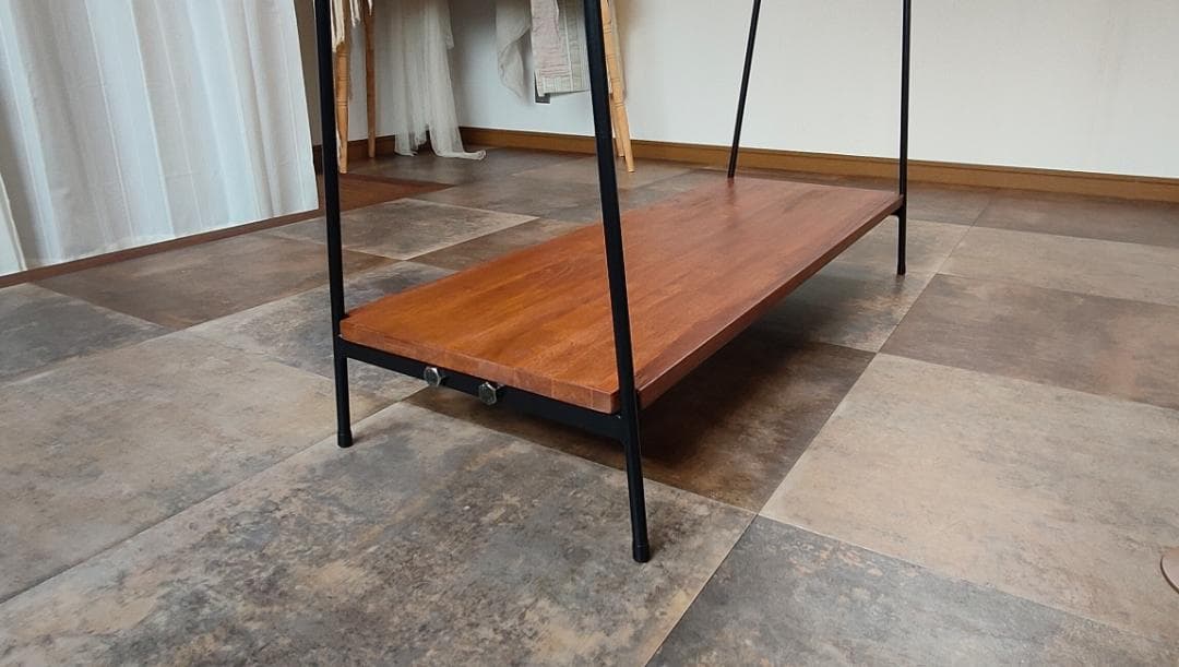 ハンガーラック アイアン アンティーク 棚板付 店舗什器 スチール シェルフ