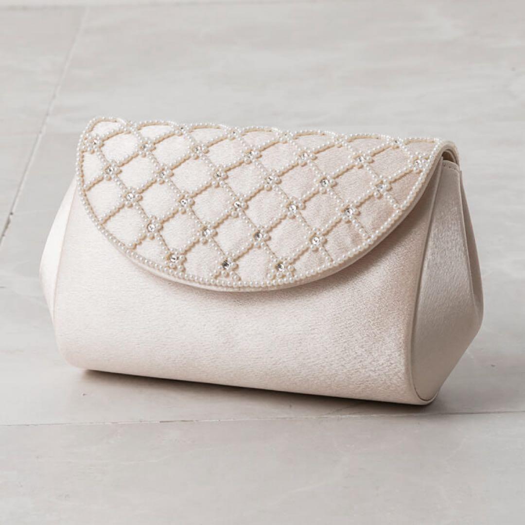 【値下げ】tokyo soir 東京ソワール パーティーバッグ ベージュ 披露宴