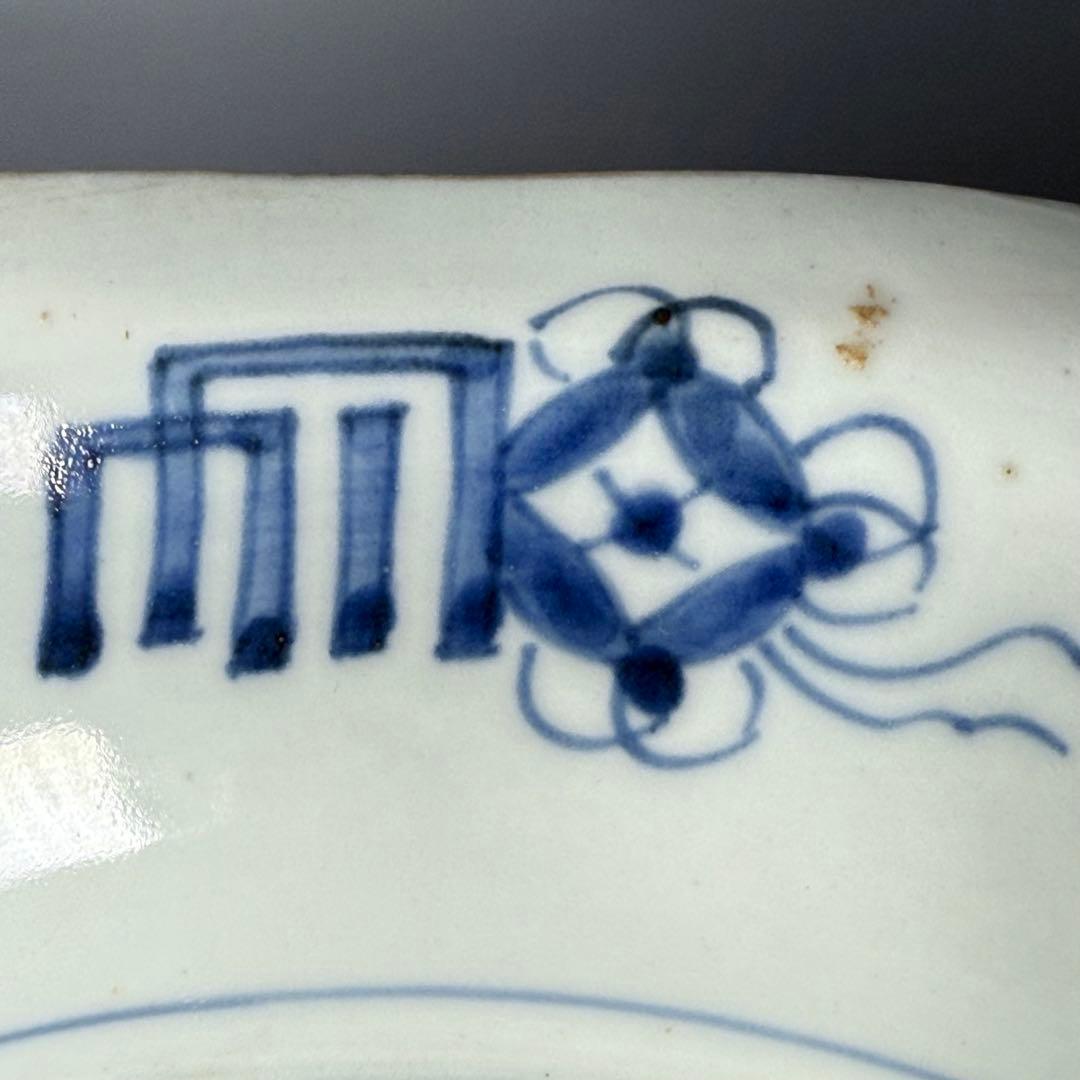 幕末〜明治期　色絵赤絵金蘭手変形皿　一辺26cm　古美術　豪商旧蔵品　古伊万里