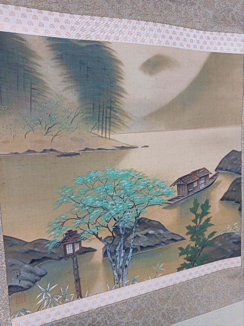 軸 開運 おもてなし 絵 龍脈 山水 花 紅葉 中国 風水 美術 骨董 インテリ