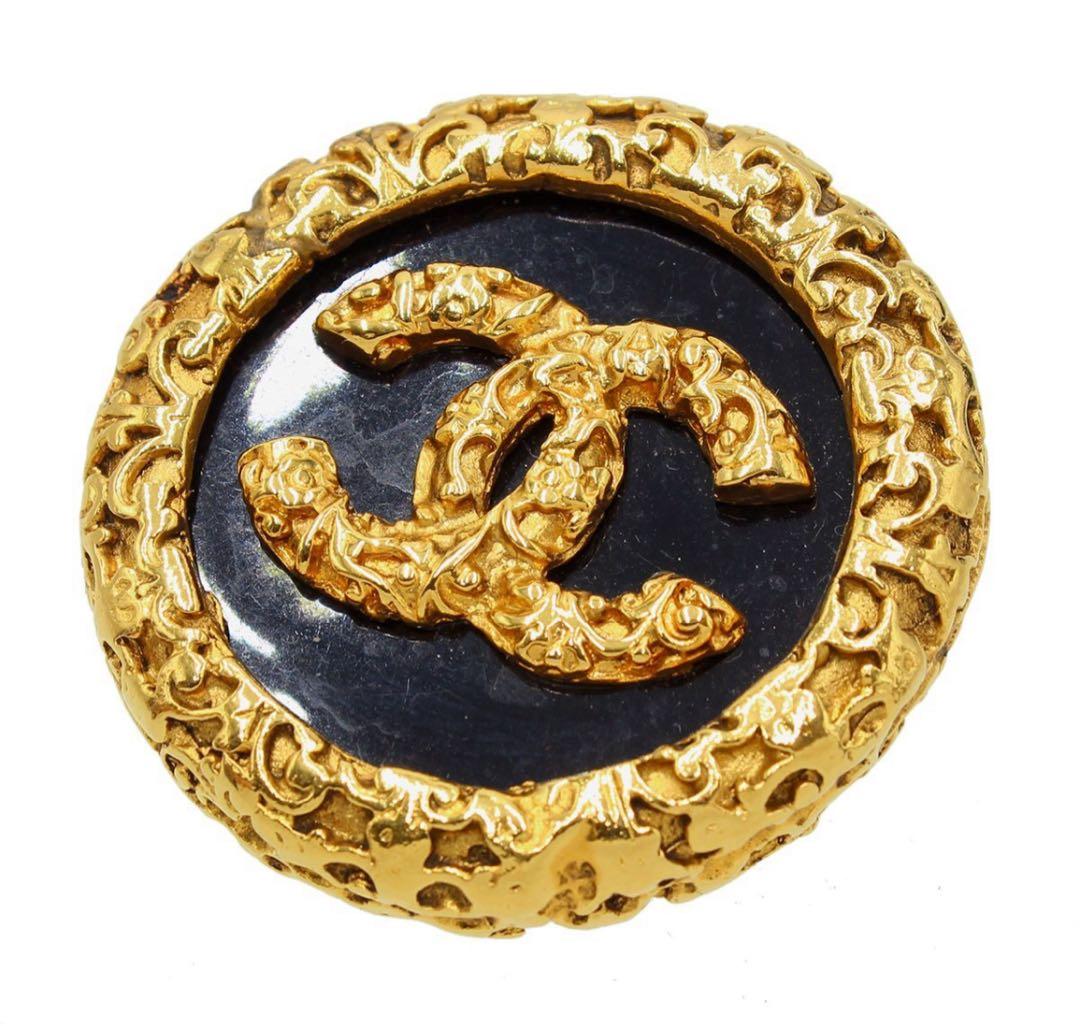 Q2876 美品 シャネル ココマーク ラウンド ブローチ