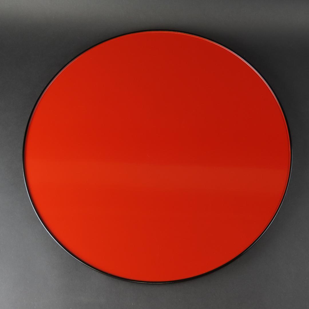 ⭕320 日の丸盆 東大寺二月堂 径42cm 木製漆器/輪島塗 茶道具 根来塗