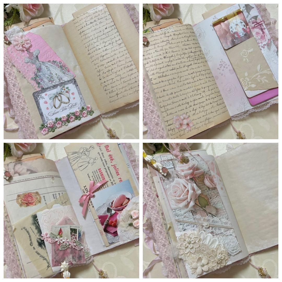 薔薇とレースのジャンクジャーナル・雑記帳　さくら色のウェディング♡