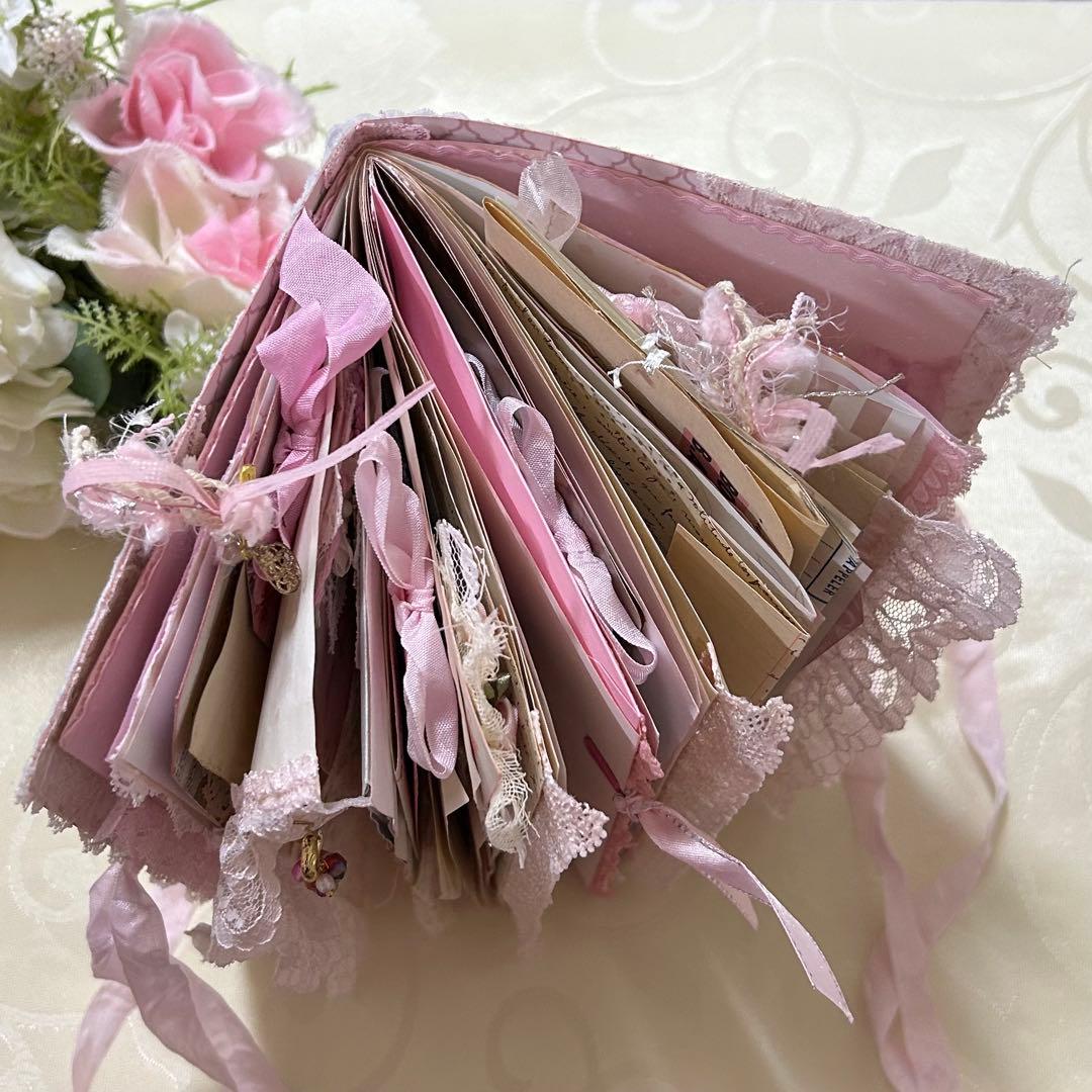 薔薇とレースのジャンクジャーナル・雑記帳　さくら色のウェディング♡
