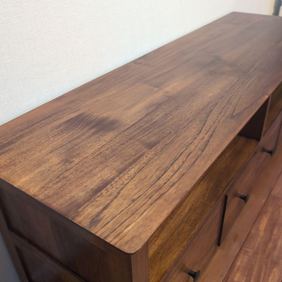 ギギliving テレビ台 チーク無垢材 ローボード 幅114cm 奥行35cm