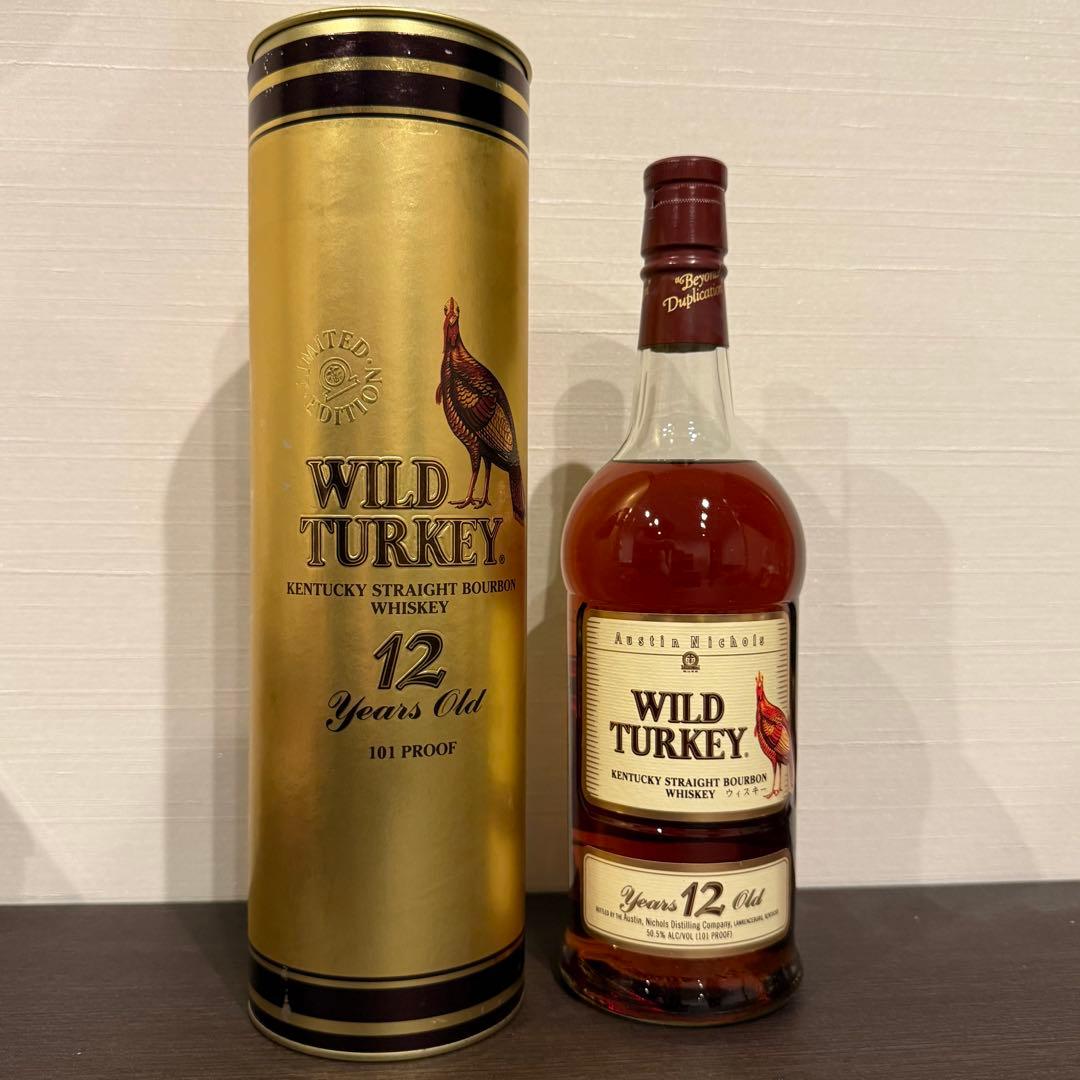 ワイルドターキー 12年 旧ラベル ゴールド 筒箱付 バーボン ウイスキー
