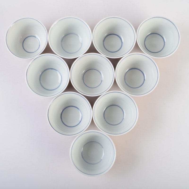 九谷焼　九谷陶源製　金襴手　花草文　煎茶碗　十客　共箱　C　9026