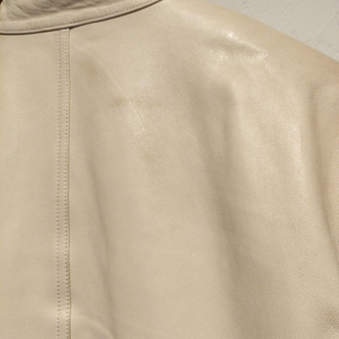 【Sei-Chanです】エンメティ ライダースラムレザー　アイボリー　50