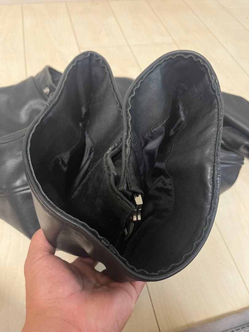 南海　黒 シングルライダースジャケット ＸＬ