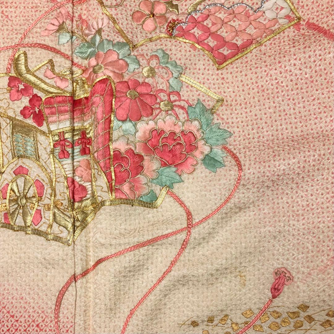 振袖 刺繍 絞り 花車 金駒刺繍 金彩 KK-2120