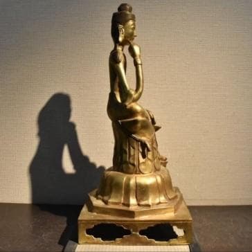 ◆百済仏『方形台座金銅半跏思惟像』仏像◆検）天平仏 飛鳥仏 新羅仏 空海 千利休