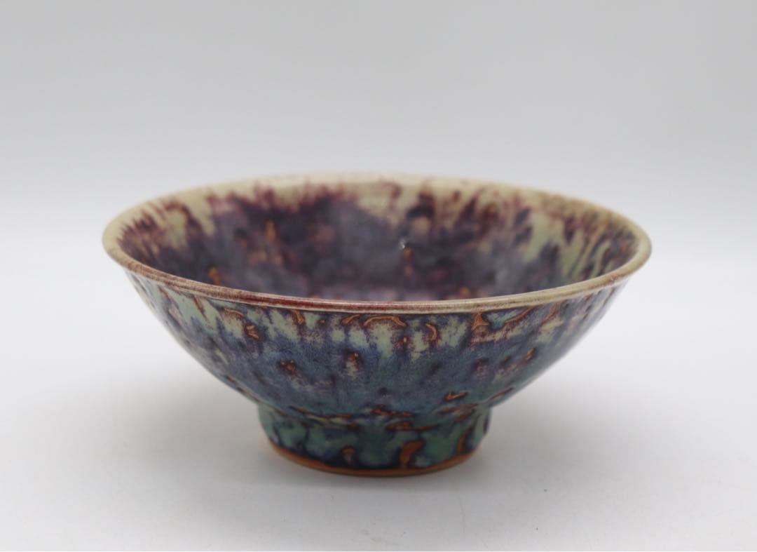 中国　窯変紅釉　お碗　送料込み1008
