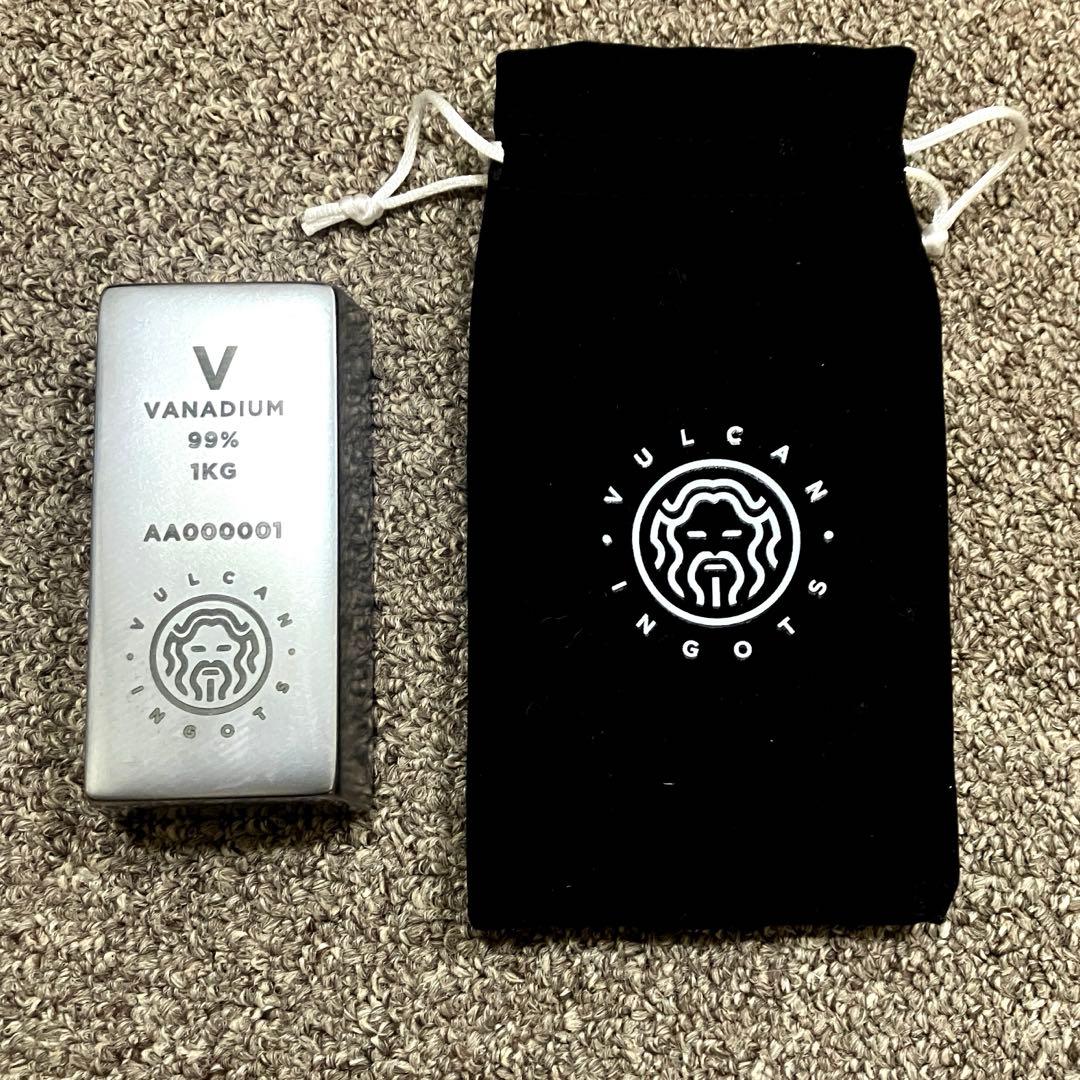 希少　バナジウム　インゴット1kg レアメタル　元素標本　vanadium