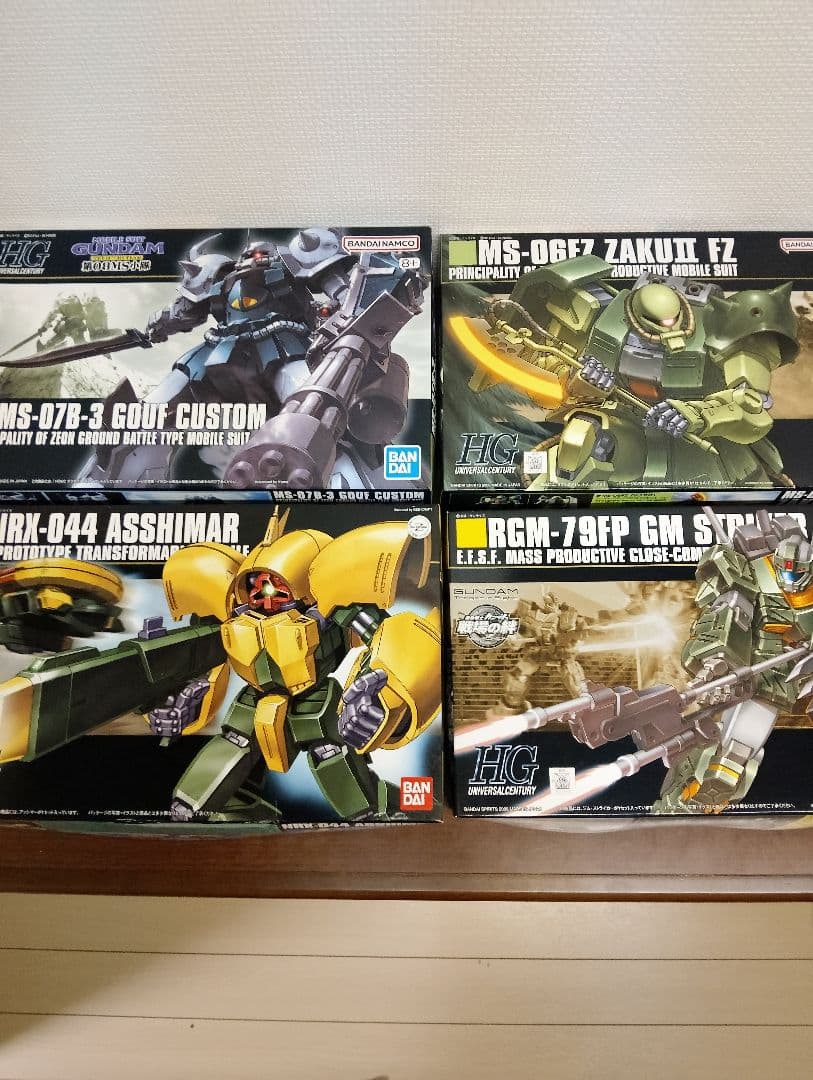 機動戦士ガンダム　hg グフカスタム　アッシマー　ザクⅡFZ　ジムストライカー