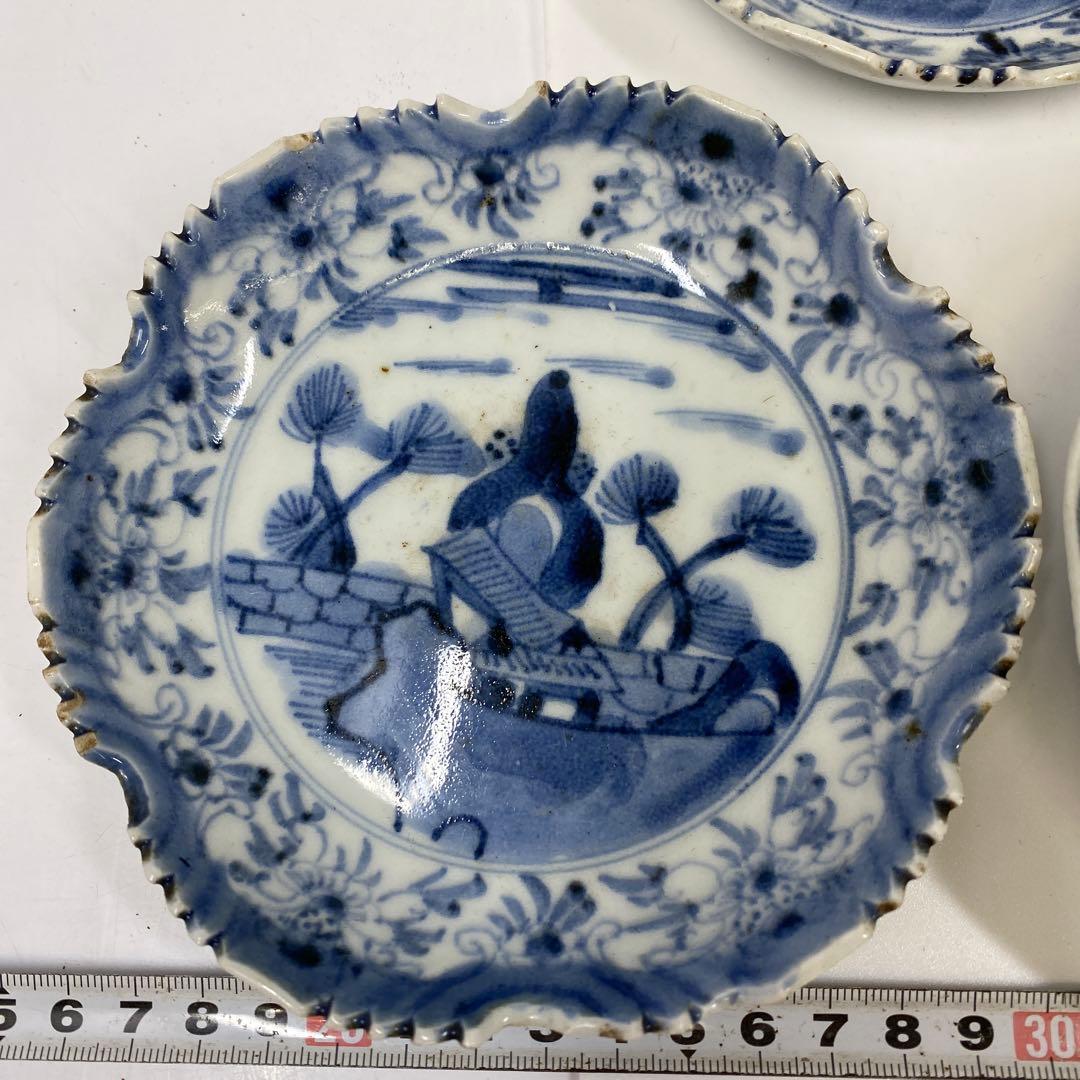 古伊万里　江戸中後期　染付皿6枚　タトヒサ　東さ7-0204①