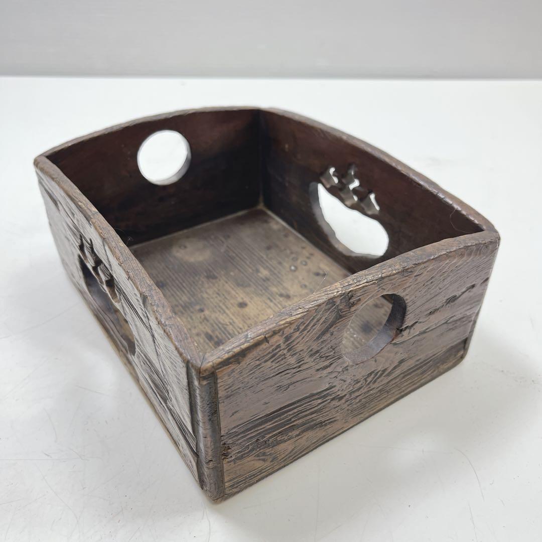 CH3218 茶道具　煙草盆　灰入れ　竹灰吹　木箱　古道具