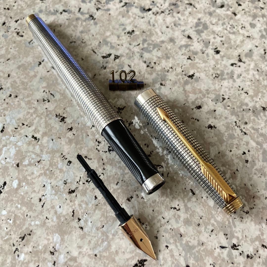 #102 オーバーホール済み 万年筆 PARKER Silver 14k