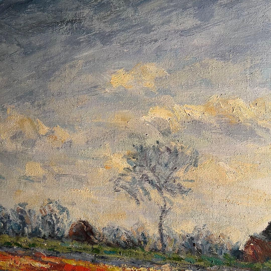 ★特大秀作★ 手書き油絵 クロード・モネ サッセンハイムのチューリップ畑 油彩画