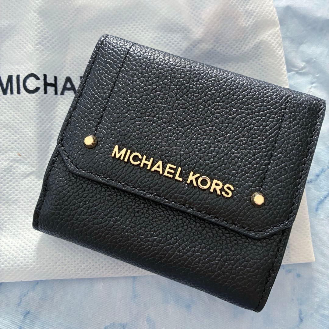 マイケルコース　MICHEAL　KORS　財布　黒　2つ折り　レディース